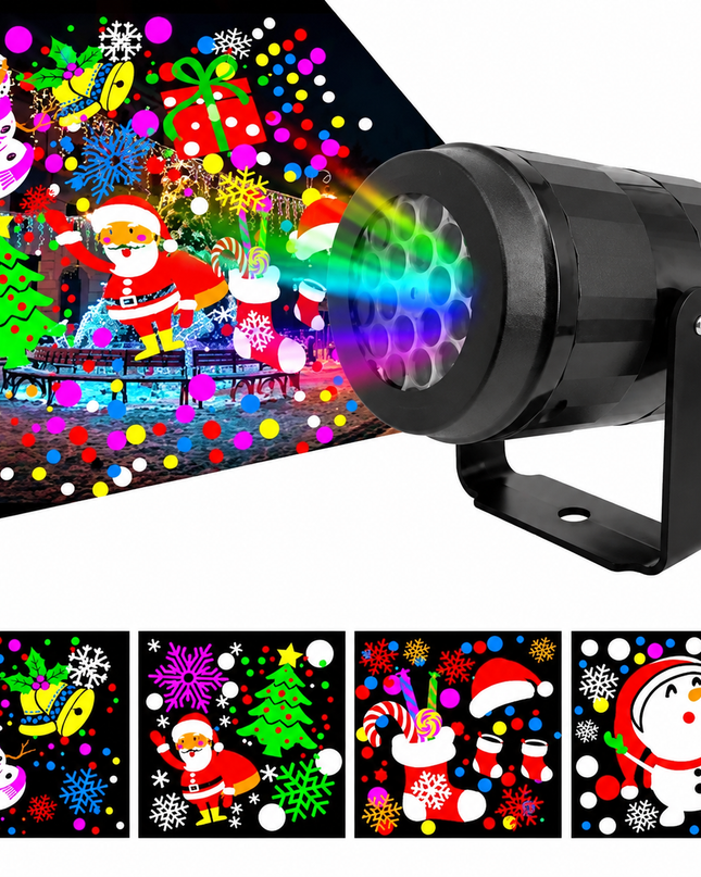 Lampka Projekcyjna LED z 16 Wzorami Świątecznymi do Użytku Wewnętrznego i Zewnętrznego